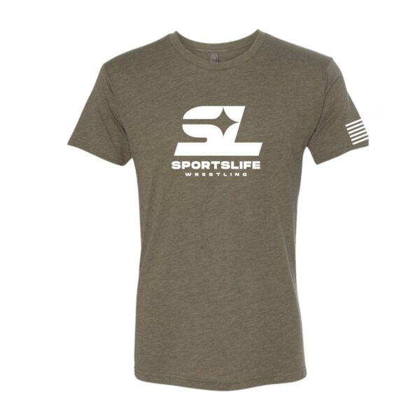 SportsLife Military Short Sleeve Tee with White Logos - Image 2
